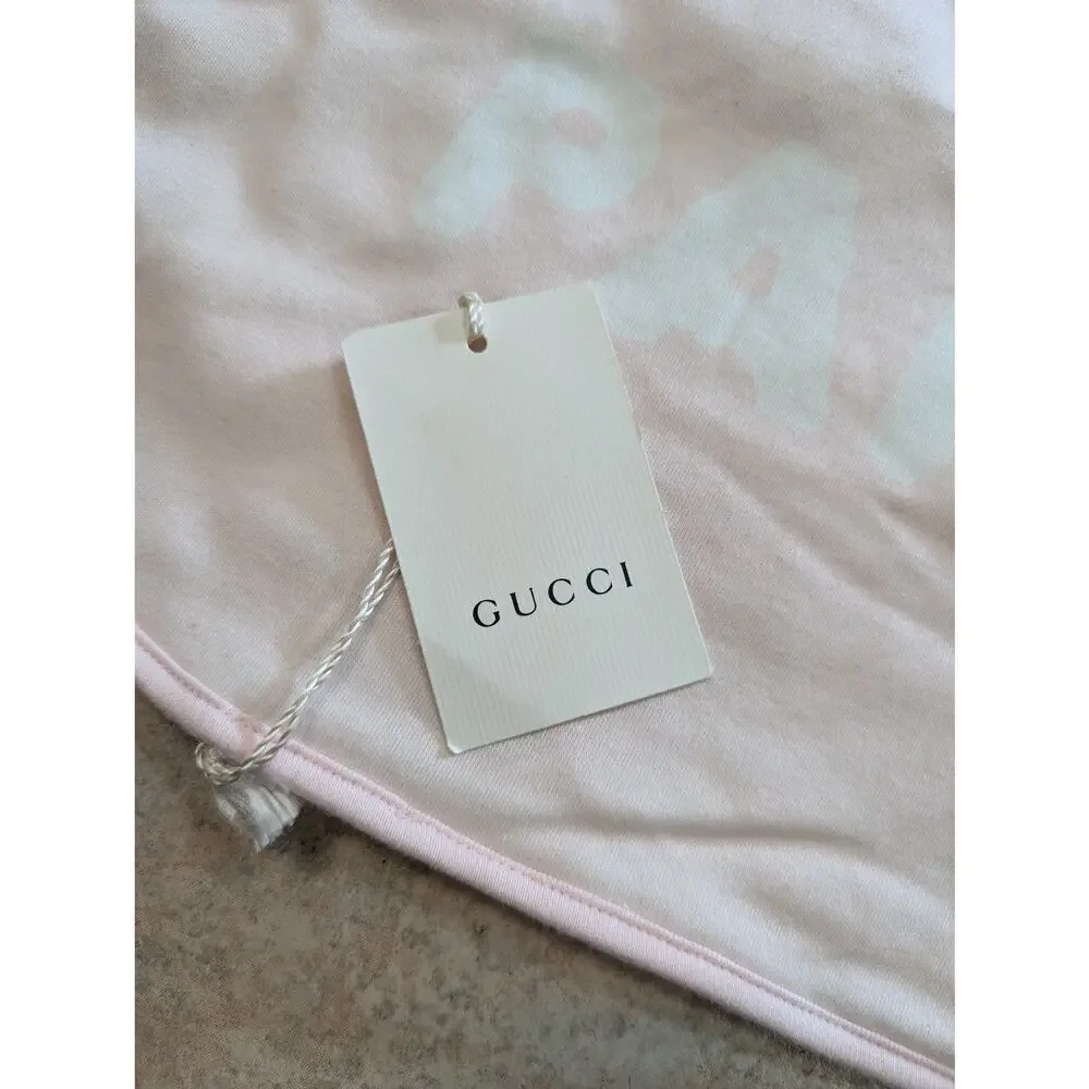 NWT L'Aveugle Par Amour Gucci Children’s Pink Monster Cotton Baby Blanket